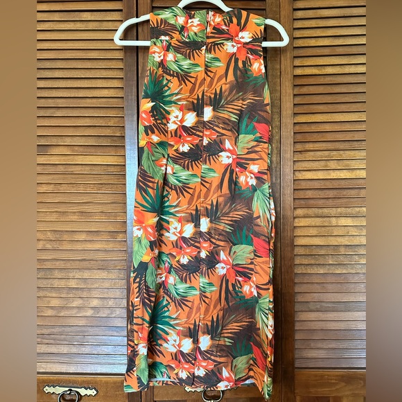Vintage 1960s Tropical Floral shift dress with belt size xs. - Picture 8 of 10